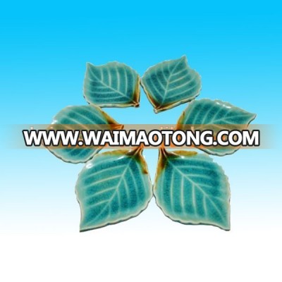 Beatiful leaf shape handmade ceramic plates/dinner dishes